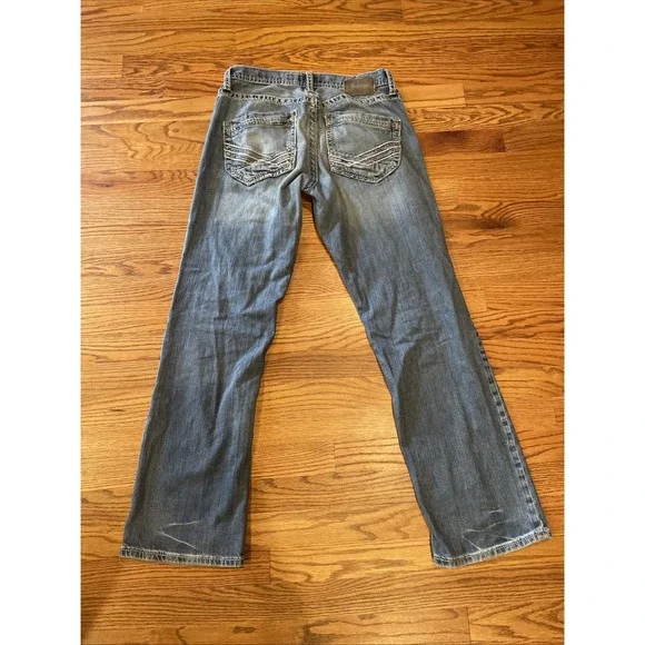 BKE Denim Men's Jake Jeans Blue Faded Distressed Whiskers Size 30R (30x30) - Picture 2 of 10